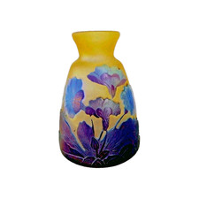  Emile Galle multicouches Dégagé a l'acide  trois couleurs Fleurs