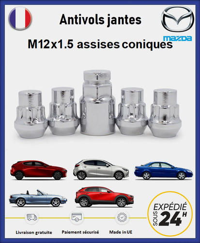 Ecrous antivol roues - antivol, mazda