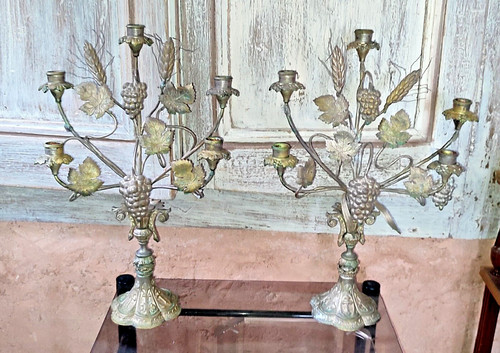 Paire chandelier bougeoir - paire, de