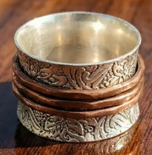 Bague toupie unisexe en cuivre