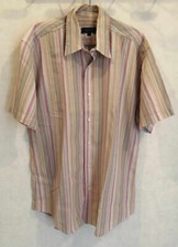 Chemisette verte et orange rayée coton polyester T40 Kiabi (4408056)