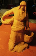 SANTON ancien FEMME de PÊCHEUR BRETON  TERRE CUITE brute 15 cm