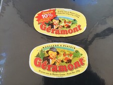 2 Etiquette Fromage cartonnée Geramont 10% gratuit & 215g