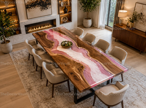 Live edge walnut pink - edge, pearl