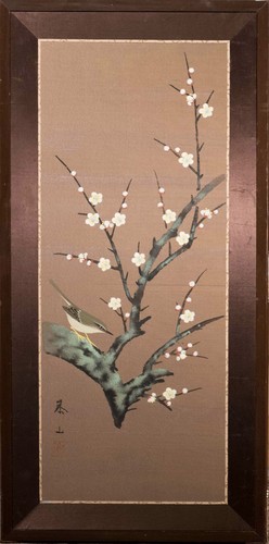 Vintage asian painted screen - vintage,