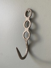 Ancien crochet de boucher en acier  -  Allonge de boucherie ancienne