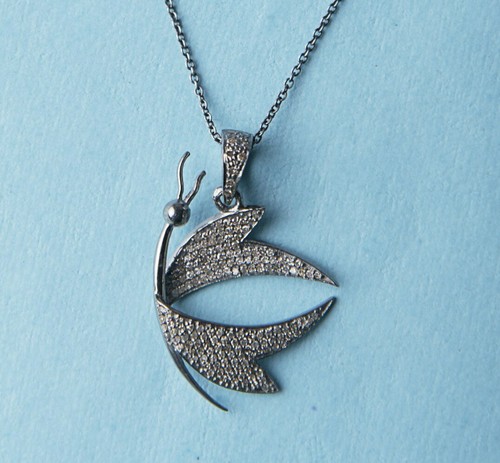 Collier papillon argent - papillon, en