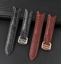 Sangle Montre Ceinture pour Cartier Pasha Concave 18x10mm 20x12mm 21x15mm Bleu