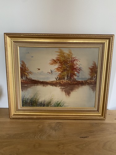 Tableau vintage huile sur - tableau,