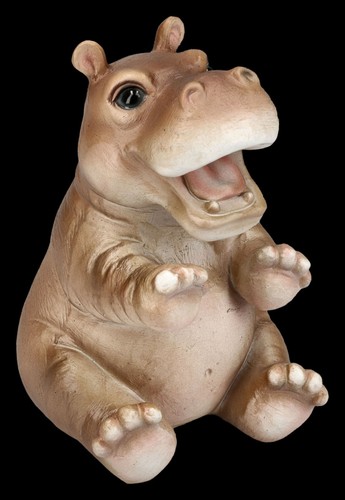 Figurine hippopotame peinte - figurine, à
