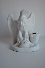 MAGNIFIQUE ENCRIER EN PORCELAINE DE PARIS AIGLE EMPIRE NAPOLEON N°1 ref AP31