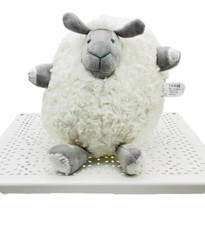 Mathilde M. peluche mouton câlin blanc/gris fourrure velours 25x25 cm