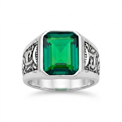 Bague chevalière émeraude - chevalière,