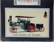 plaque tôle pub CASE tracteur agricole Engine and tender 1993 - 43 x 29 cm