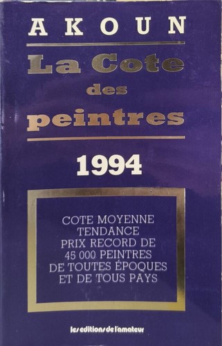 Cote des peintres 1994 - des,