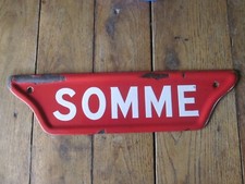 Plaque émaillée SOMME de siège de tracteur années 50-60