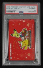 Carte Téléphonique Pokemon PSA 10 Pikachu & Pichu Centre Japonais Noël 2000