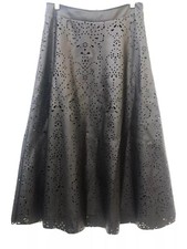 Jupe midi noir - jupe, similicuir