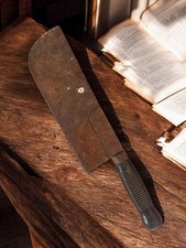 Ancien couteau de boucher vintage marque Ancienne, outil rétro collection cuisin