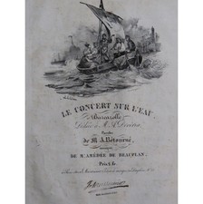 DE BEAUPLAN Amédée Le Concert sur l'Eau Chant Piano ca1825