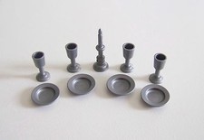 PLAYMOBIL (L1216) MOYEN-AGE - Lot de 9 Pièces de Vaisselle Grise Château 3666