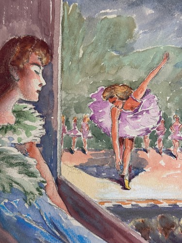 Ancienne aquarelle portrait - portrait, de