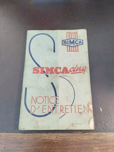 Notice entretien simca cinq - notice,