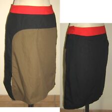 Jupe Asymétrique TIM BARGEOT en 38 Noire Rouge et Marron Made In France BE