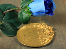 Antique French Gilt Bronze Trinket Tray Pin Dish Art Nouveau Signed Frecourt