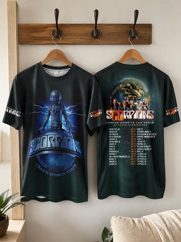 Scorpions band crazy t - 3d, 3d