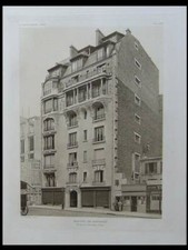 PARIS, 85 RUE DE COURCELLES - 1909 - PLANCHE ARCHITECTURE - CHESNAY, ART NOUVEAU