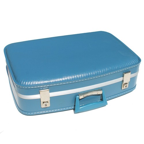Valise bleue vintage hôtesse - bleue,