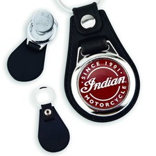 Porte-clés en simili cuir synthétique Indian Motorcycle avec jeton de caddie