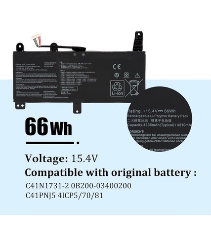 Batterie 66wh c41n1731 pour - c41n1731-2,
