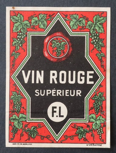 Ancienne étiquette vin rouge
