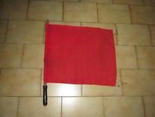 baton drapeau rouge de chef de gare sncf , objet ancien , vintage , collection