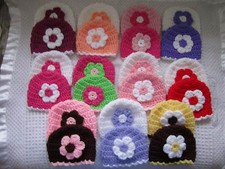 2-Hand Crocheted GIRL hats