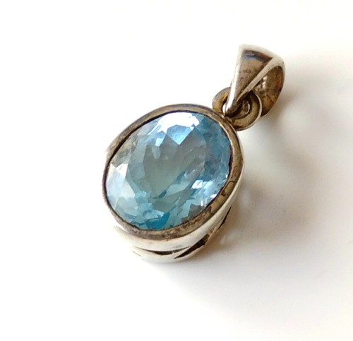 Pendentif topaze bleue - pendentif,