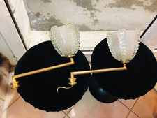 Couple Apliquer 50s Verre Murano Barovier Toso Venini Laiton Glass