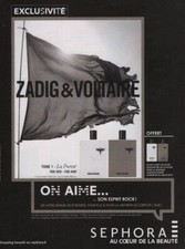 Publicité papier Parfum. Perfume ad. ZADIG ET VOLTAIRE Tome 1 La Pureté 2015