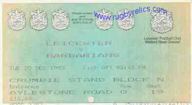 Billet rugby leicester - leicester, v