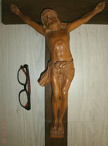 Ancien crucifix mural - ancien,