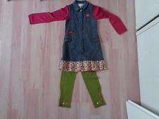 8 ans - ensemble 3 pièces : tee-shirt + robe + leggings - LCDP 1" de bonheur =