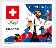 Switzerland 2024 suisse Paris Summer Olympic Games sport eiffel tower 1v mnh