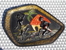 Africain et Africaine décoration murale en plâtre années 50