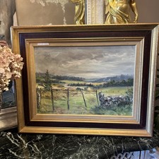 Huile Sur Toile Ancienne, Paysage Du Jura. XX Ème s