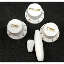 Set Blanc Stratocaster : 3 Boutons controle UFO + Tremolo + Switch, Métrique
