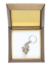 Staffordshire Bull Terrier, Staffie - Pendentif argenté avec un chien dans une b