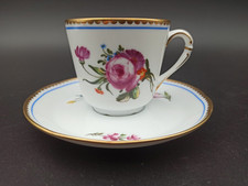 LIMOGES - TASSE CAFÉ ANCIENNE MANUFACTURE ROYALE COMTE D'ARTOIS Décor À La Reine