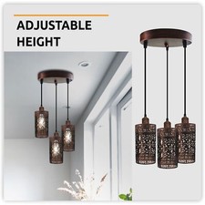 3Way Modern Vintage Industrial Retro Metal Plafonnier Abat-Jour Suspension